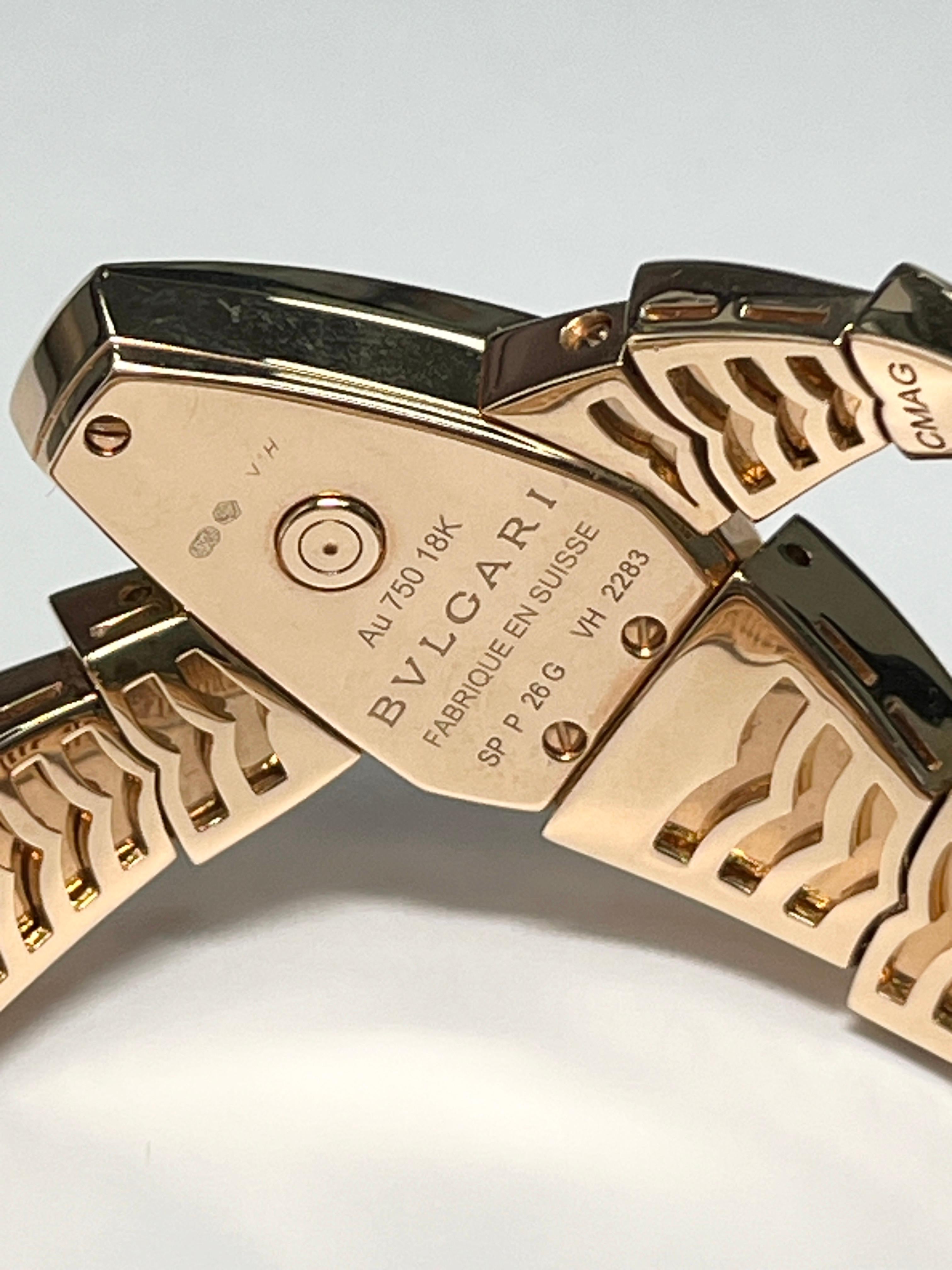 Bulgari Serpenti Armbanduhr aus 18 Karat Gold mit Diamanten im Zustand „Gut“ im Angebot in New York, NY