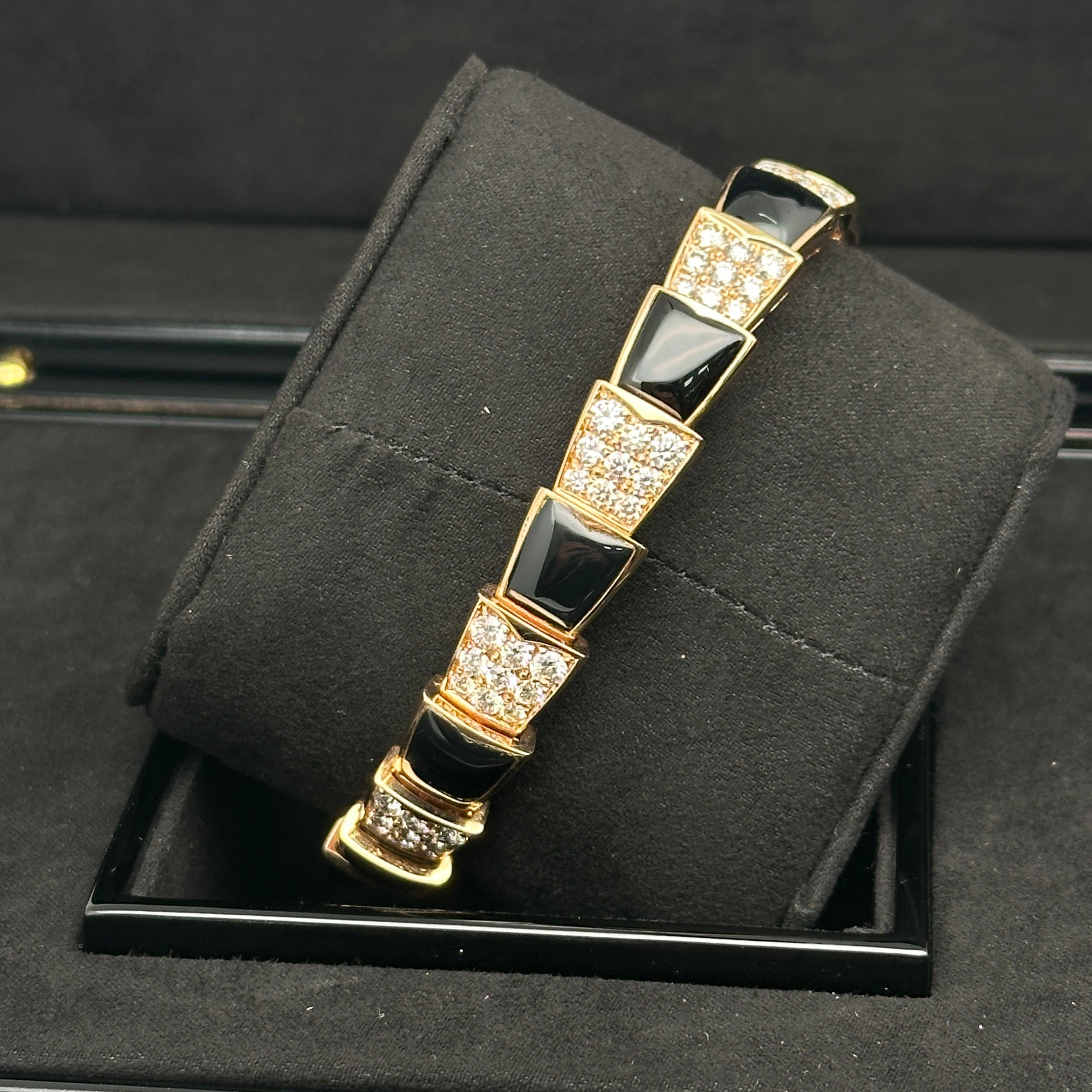 Bulgari Serpenti 18k Rose Gold Black Diamond Dial Ladies Watch SPP26BGD1GD1O.1T For Sale 11