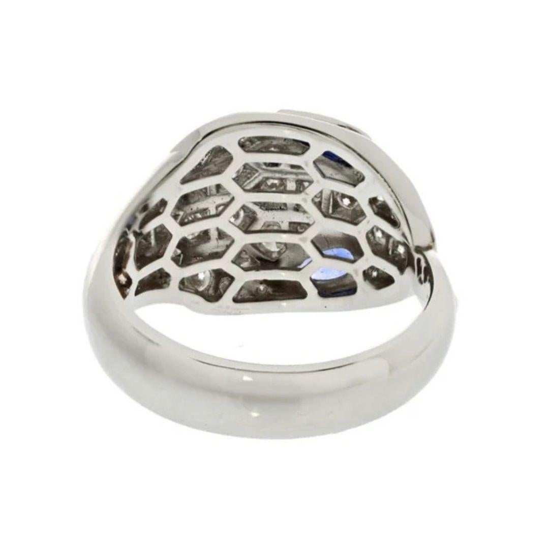 For Sale:  Bulgari Serpenti 18K White Gold Diamond and Sapphire Statement Ring 3