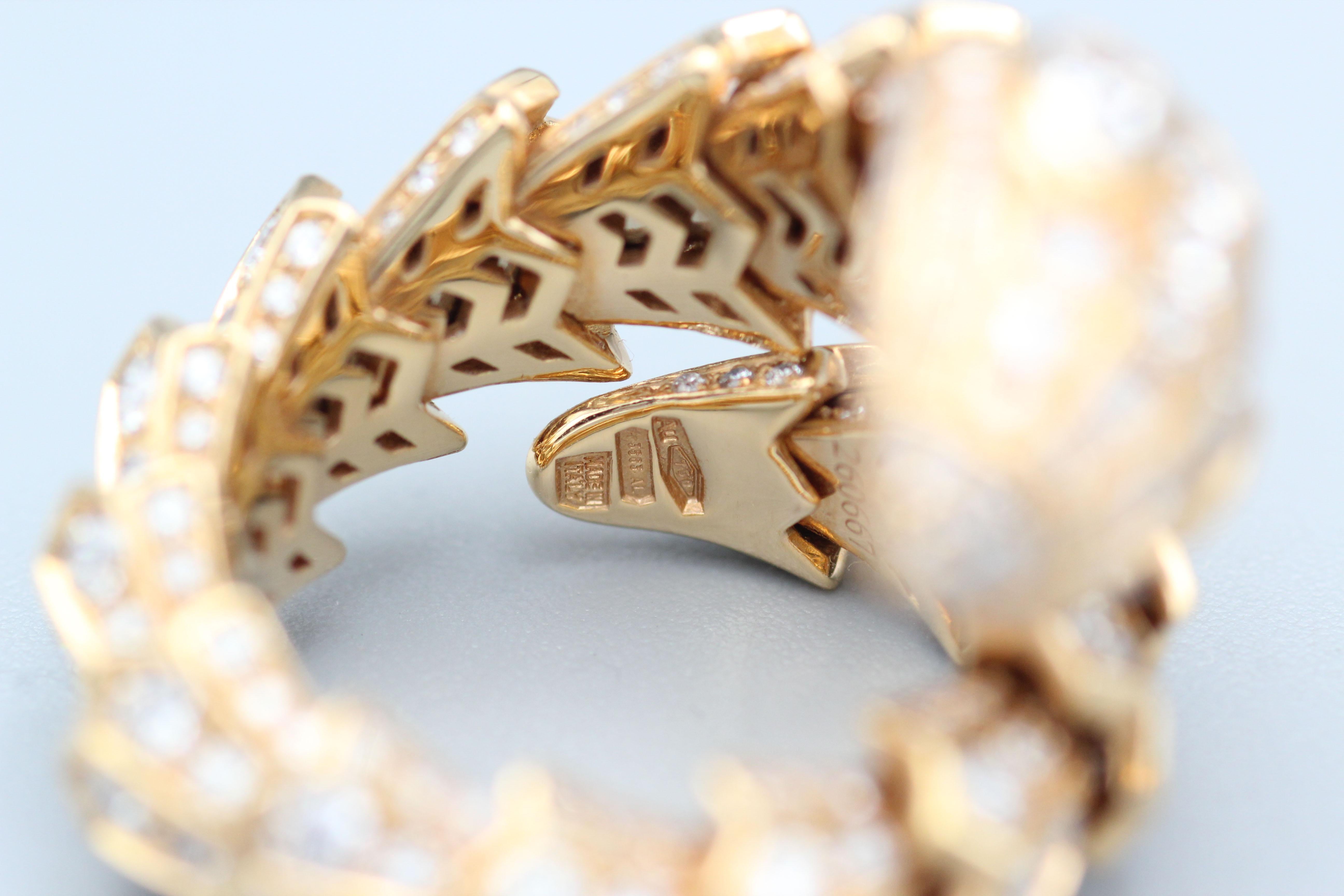 Bulgari Serpenti Diamant-Schlangenring aus 18 Karat Roségold 4