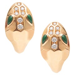 Orecchini Bulgari Serpenti in diamanti e malachite