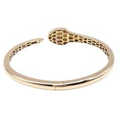 Bulgari Serpenti Armreif aus 18 Karat Roségold mit Diamanten, roten und rosa Rubelliten, Größe M