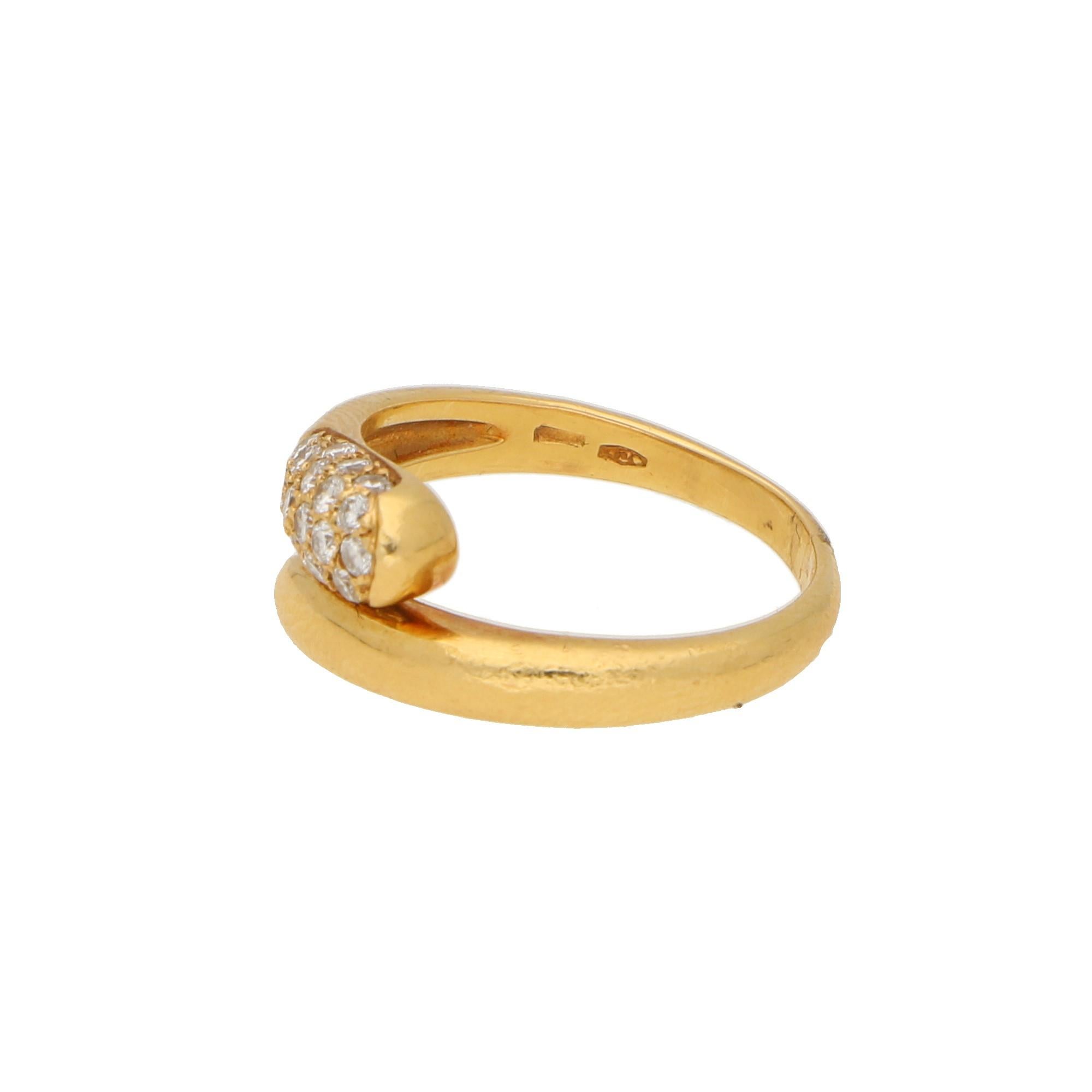 Contemporary Bvlgari Serpenti Diamond Ring 18K Yellow Gold