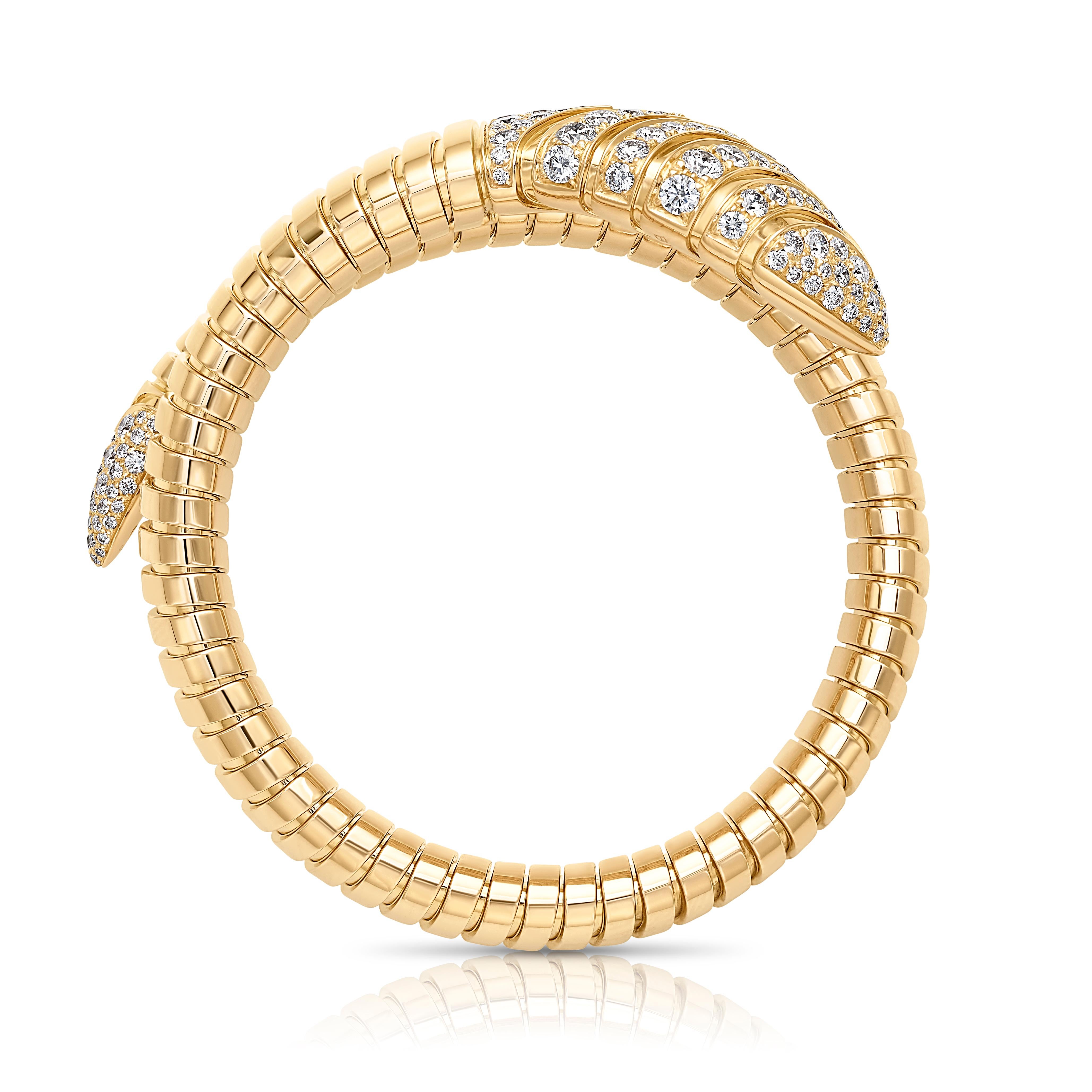 Women's Bulgari Serpenti Diamond Rose Gold Bracelet For Sale