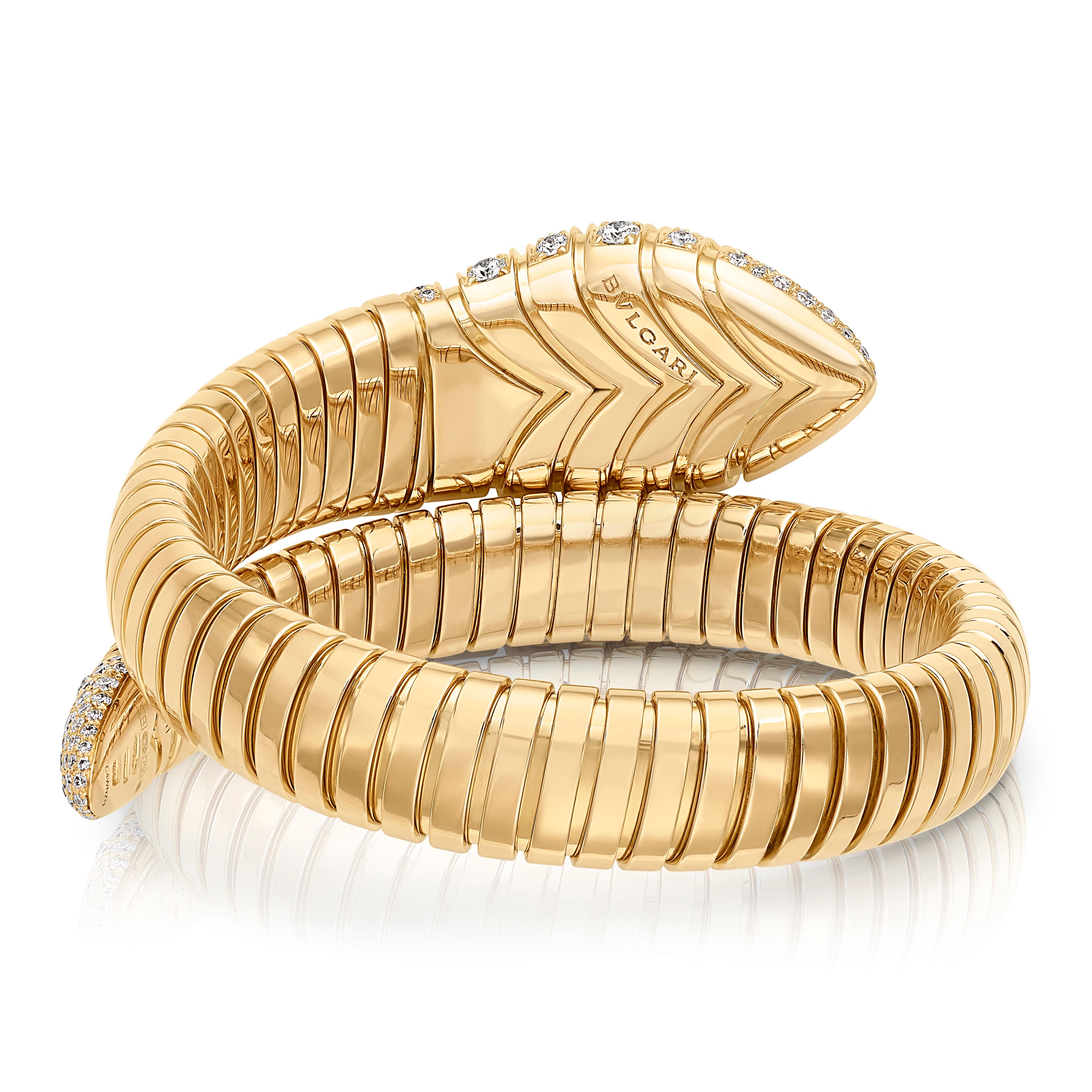 Bulgari Serpenti Diamond Rose Gold Bracelet For Sale 1