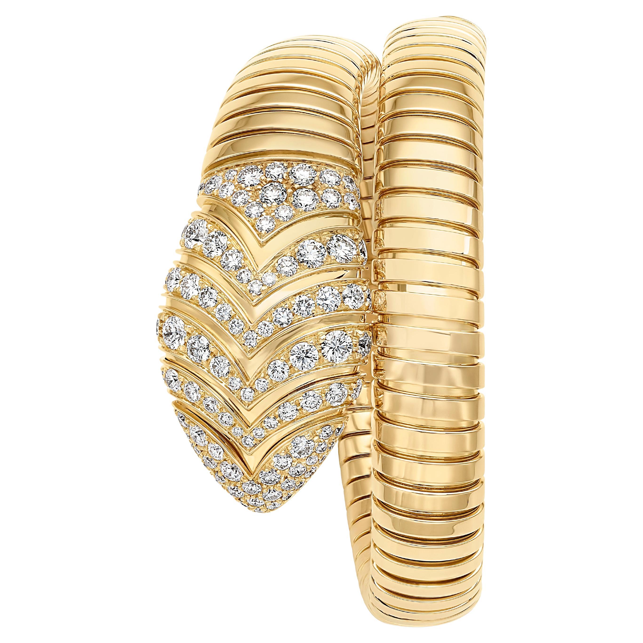 Bulgari, bracelet Serpenti en or rose et diamants