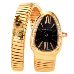 Bvlgari Serpenti Diamond Tubogas Ladies 18k Yellow Gold Bulgari Watch
