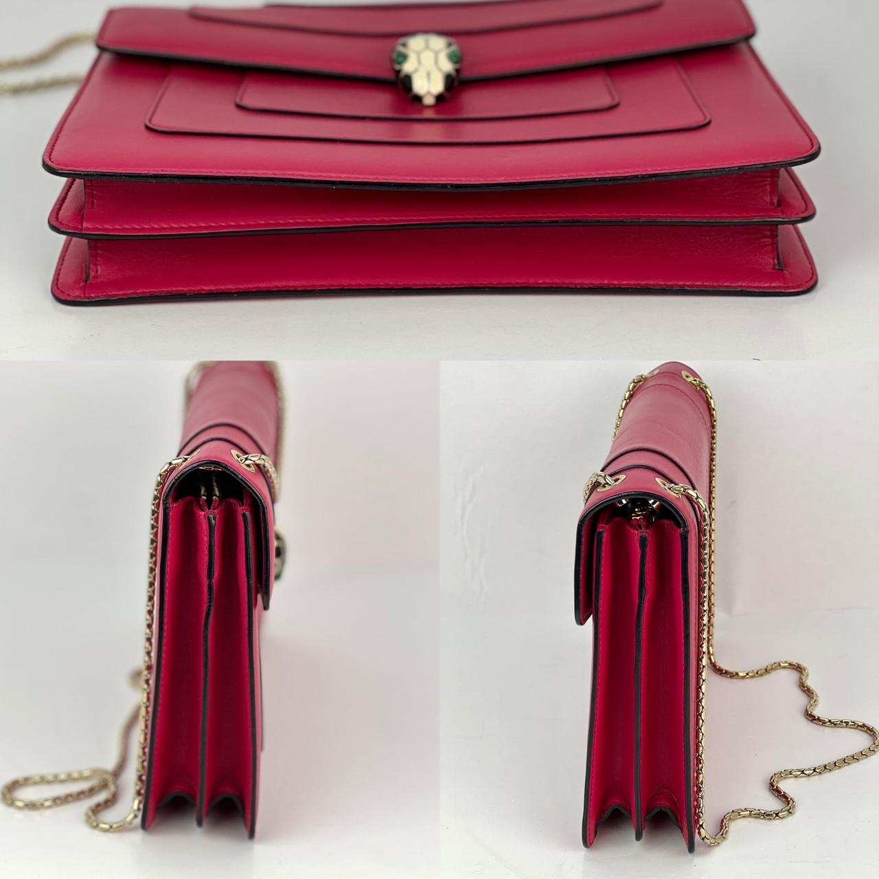 Bulgari Serpenti Forever Dark Pink Shoulder Bag In Excellent Condition For Sale In Freehold, NJ