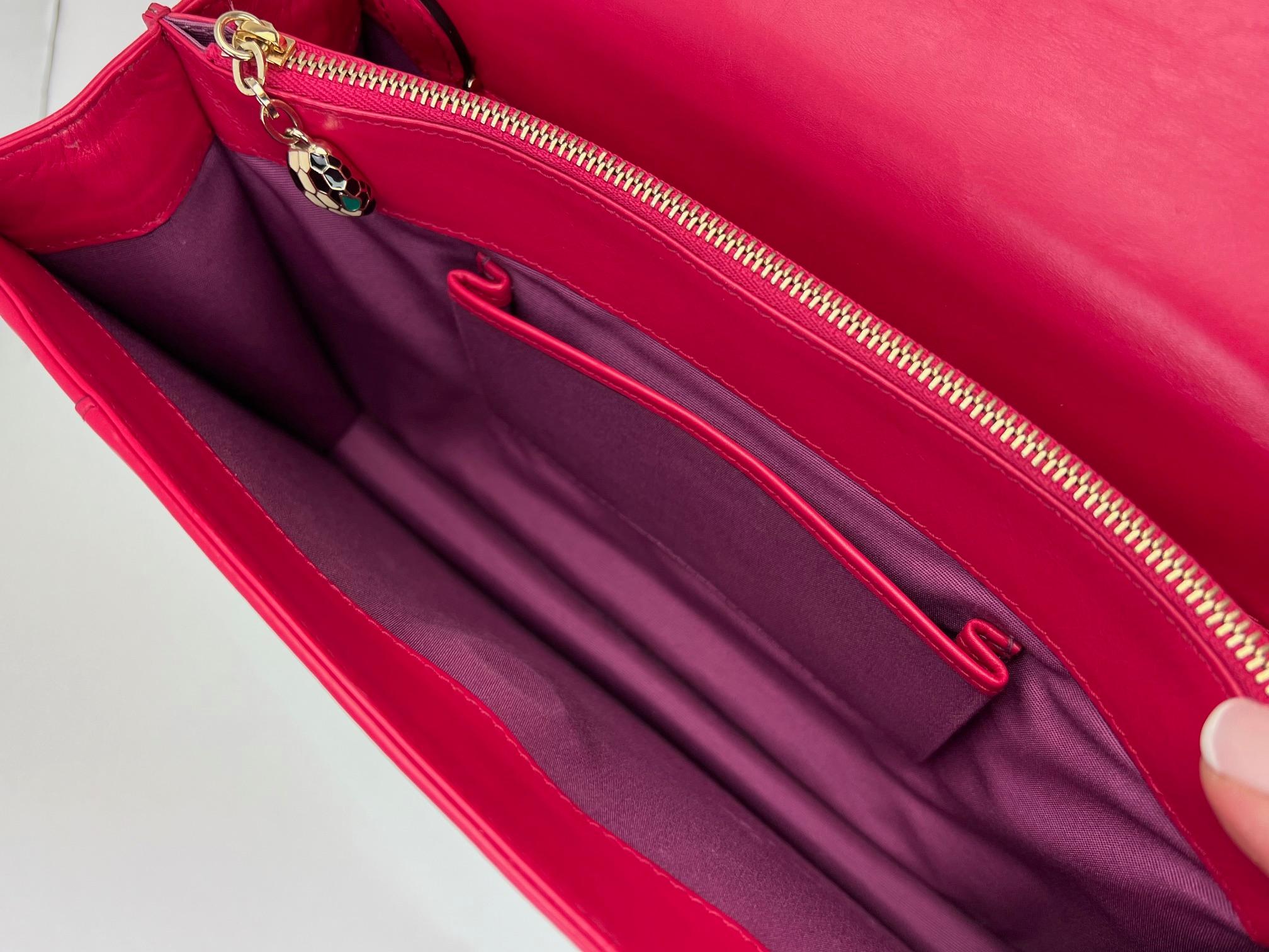 Bulgari Serpenti Forever Dark Pink Shoulder Bag For Sale 3