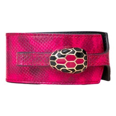 Bulgari Serpenti Forever Leather Cuff Bracelet - '10s