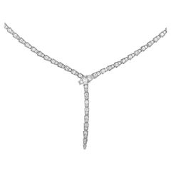 Bulgari Serpenti Full Diamond Pave White Gold Snake Necklace