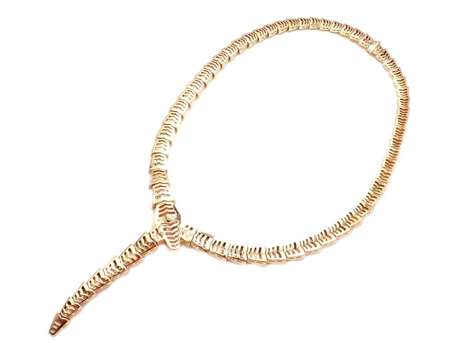 Bulgari Serpenti Pave Diamond Rose Gold Necklace 3