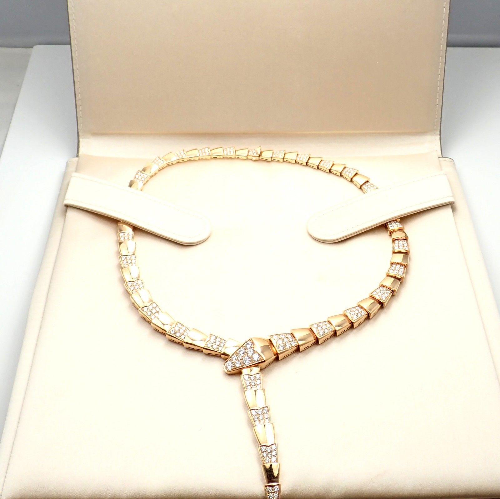 Bulgari Serpenti Pave Diamond Rose Gold Necklace 1