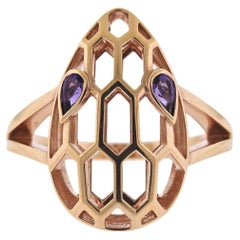 Bulgari Serpenti Rose Gold Amethyst Snake Ring