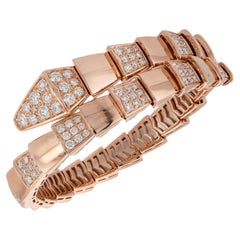 BULGARI Serpenti Scaglie Pave Diamond Rose Gold Large Bracelet