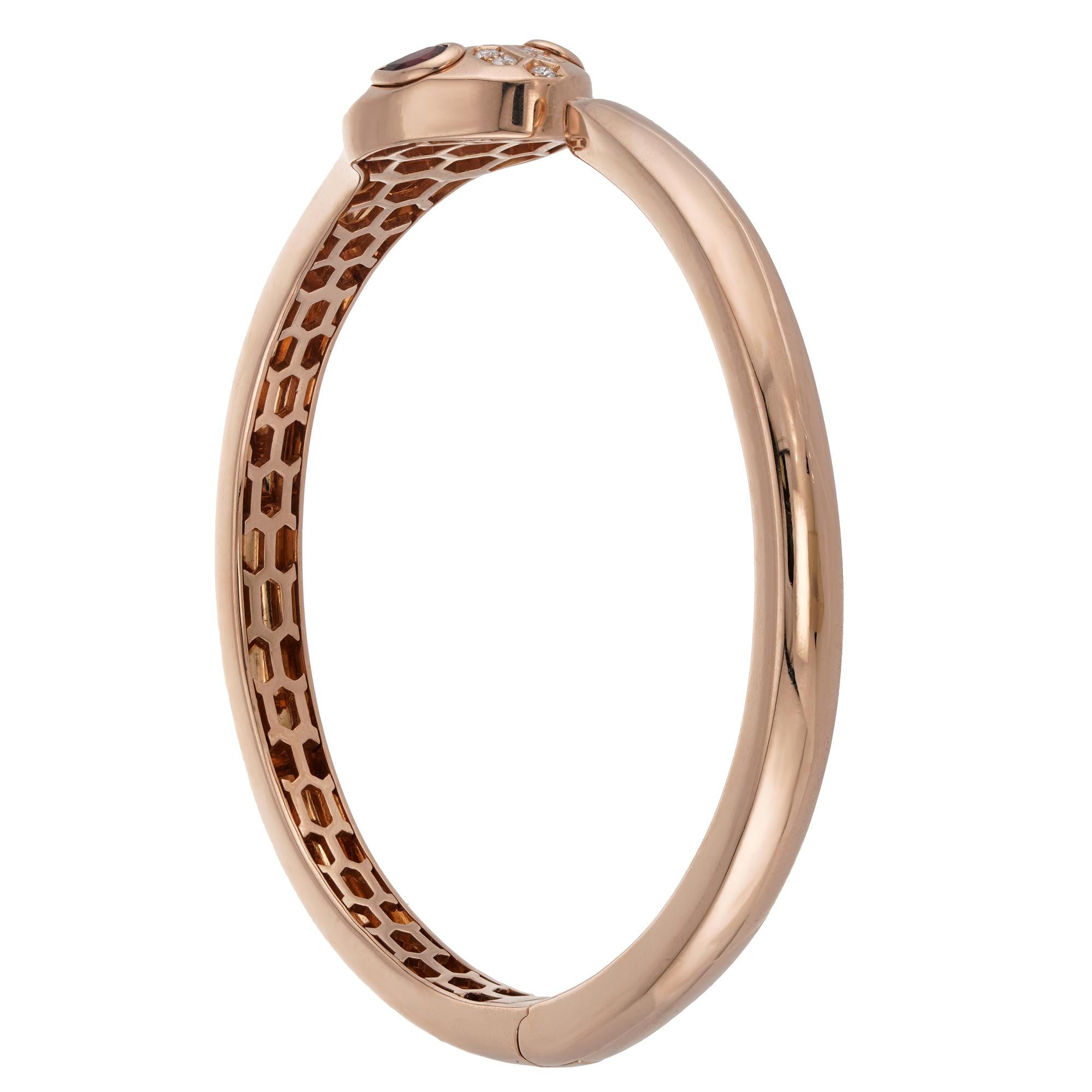 BULGARI Serpenti Seduttori Diamant 18k Rose Gold Medium Armband im Angebot 1