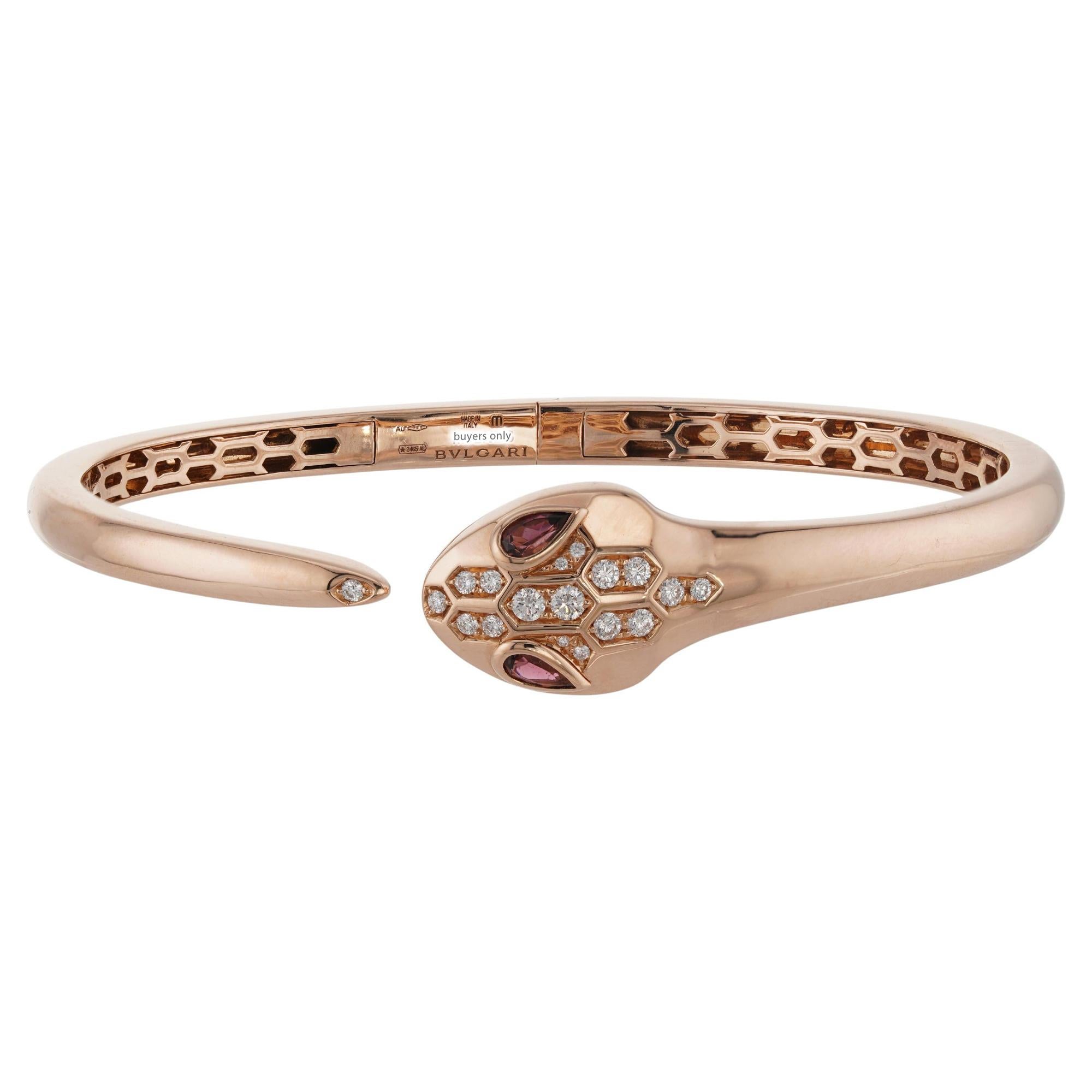 BULGARI Serpenti Seduttori Diamant 18k Rose Gold Medium Armband im Angebot 2