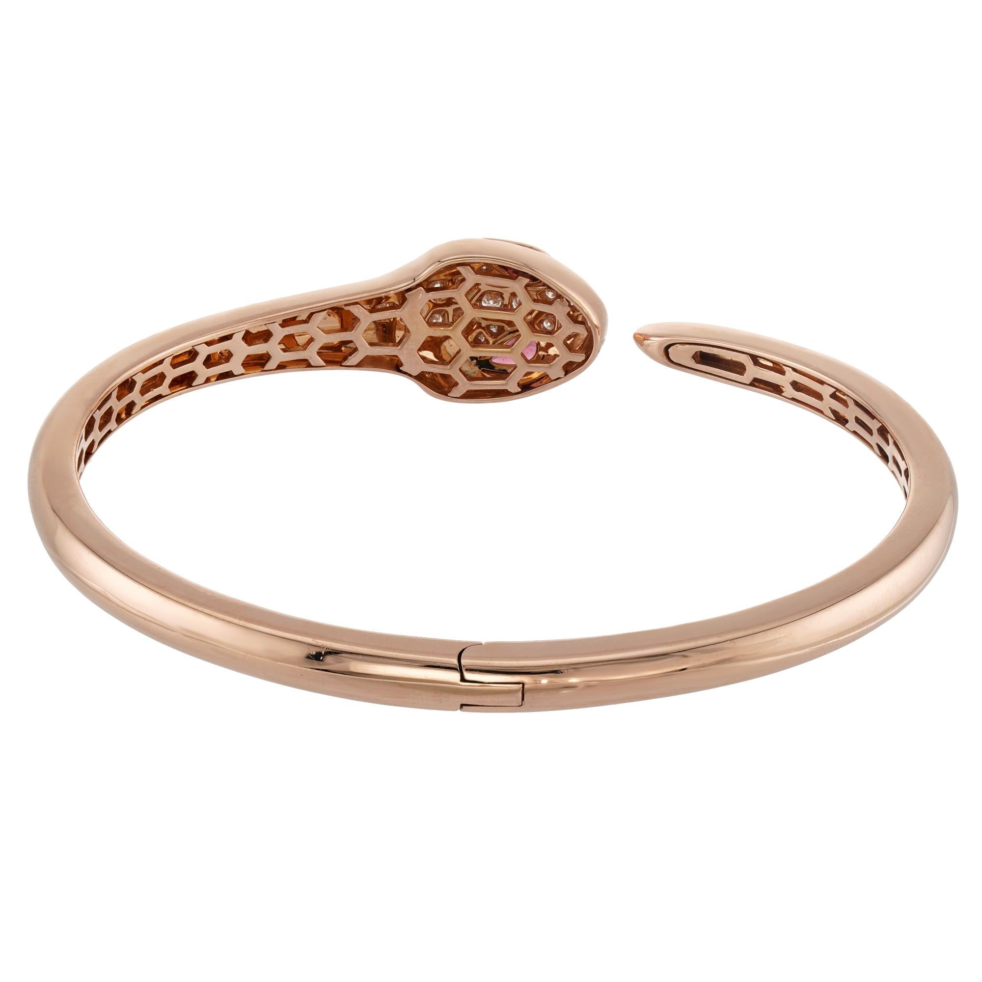 BULGARI Serpenti Seduttori Diamant 18k Rose Gold Medium Armband im Angebot 3