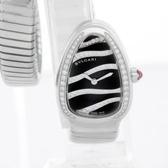 Bulgari Serpenti Serpent Diamond & Stainless Steel Ladies Watch SP35BDSDS 102441