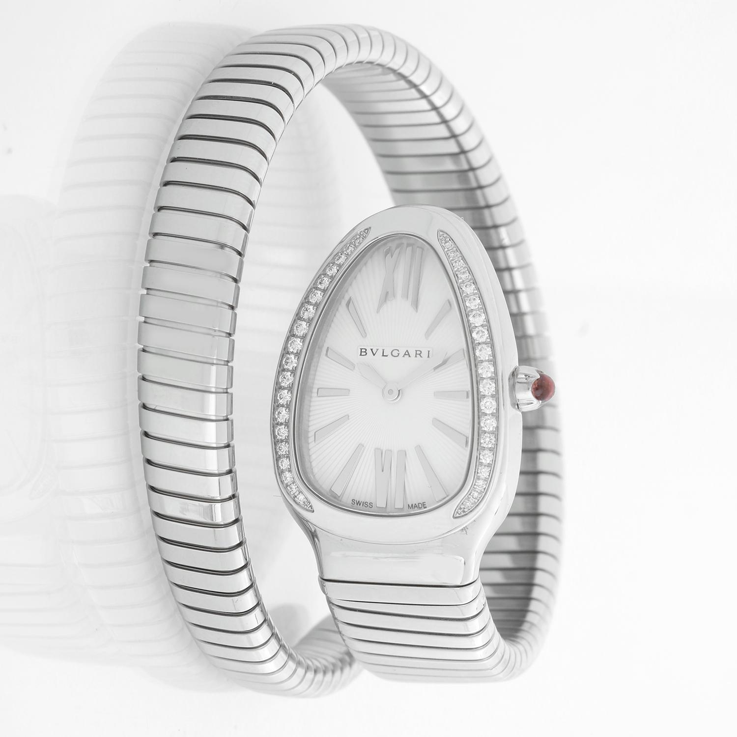 Bulgari Serpenti Serpent Edelstahl Damenuhr SP35S im Angebot 3
