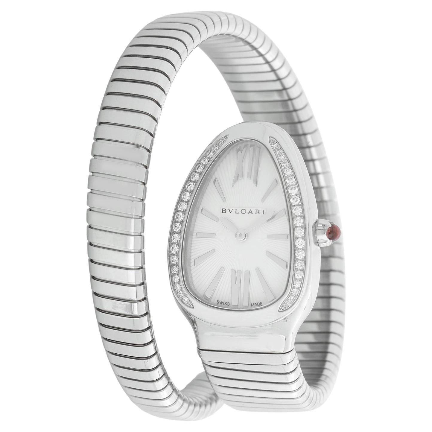 Bulgari Serpenti Serpent Edelstahl Damenuhr SP35S im Angebot