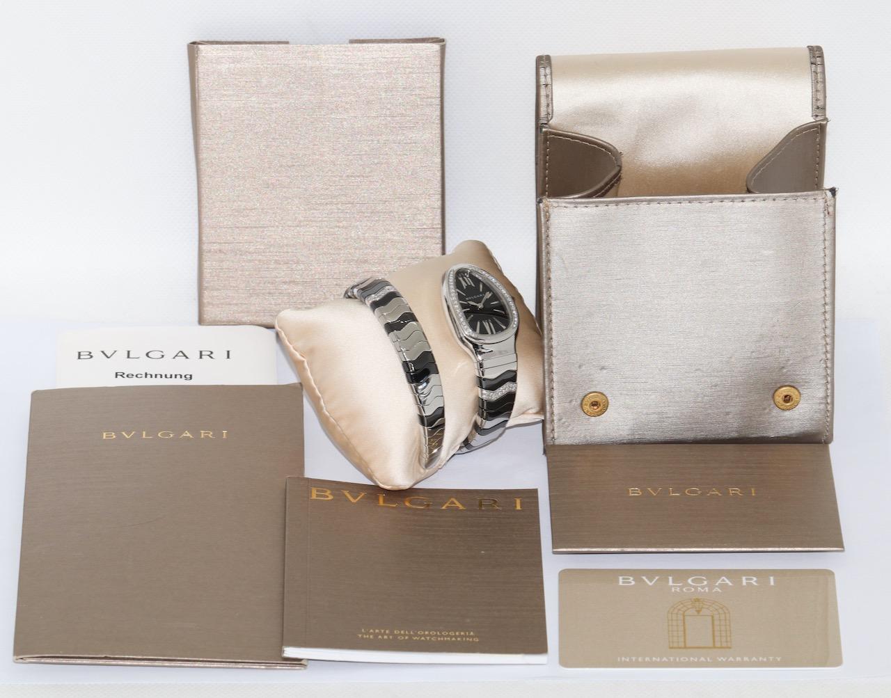Bulgari Serpenti Spiga Tubogas DamenschlangenWatch, mit Diamanten, schwarze Keramik 4