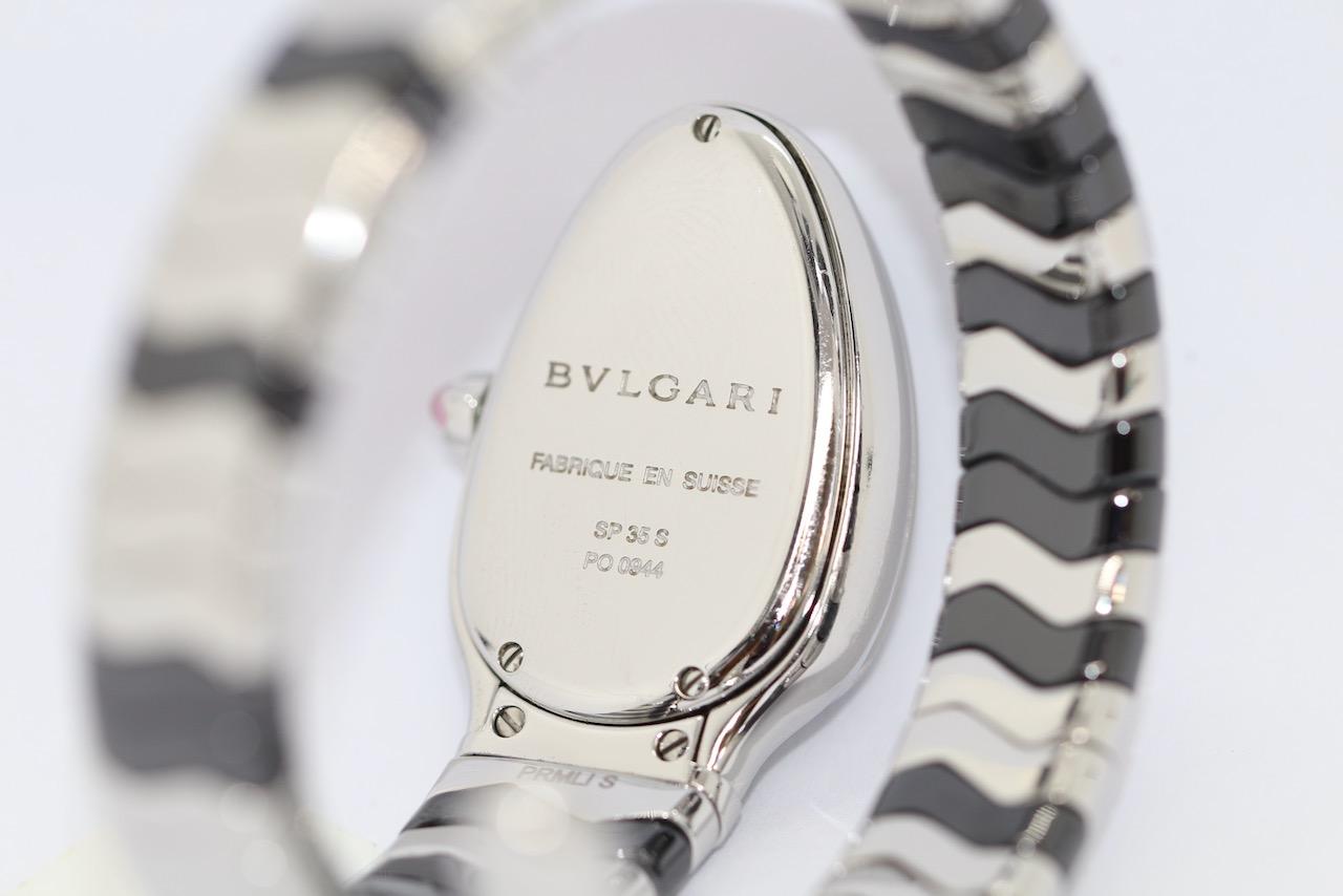 Bulgari Serpenti Spiga Tubogas DamenschlangenWatch, mit Diamanten, schwarze Keramik 1