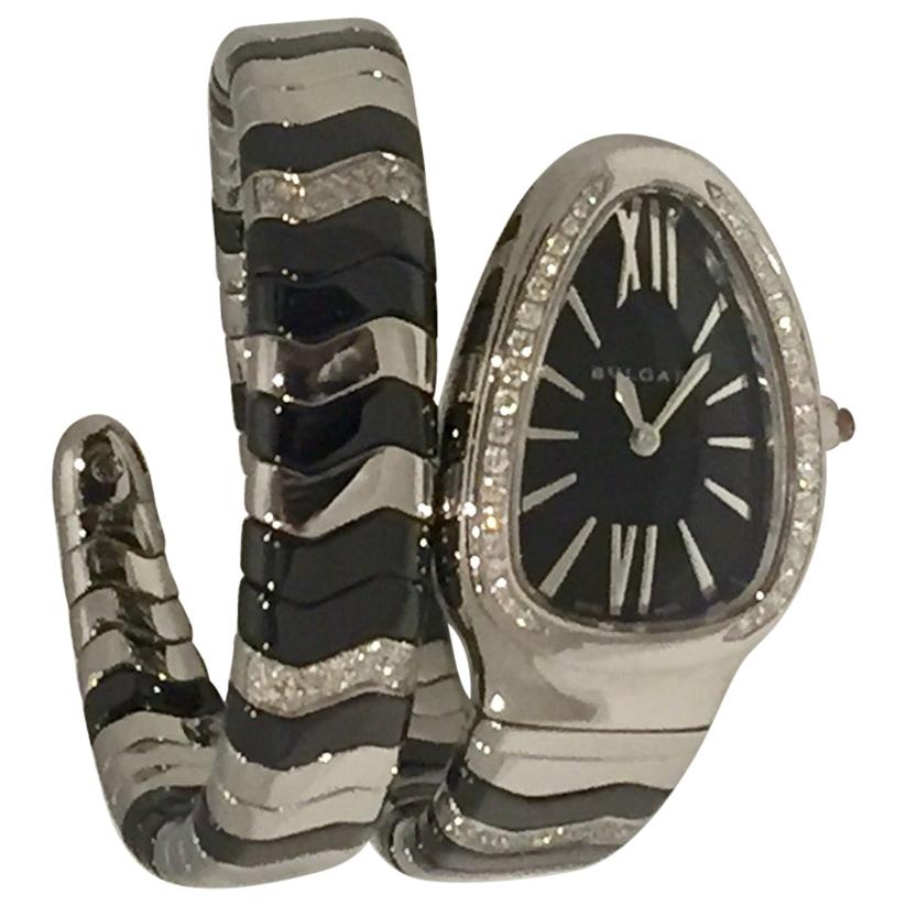 Bulgari Serpenti Spiga Watch with Diamonds