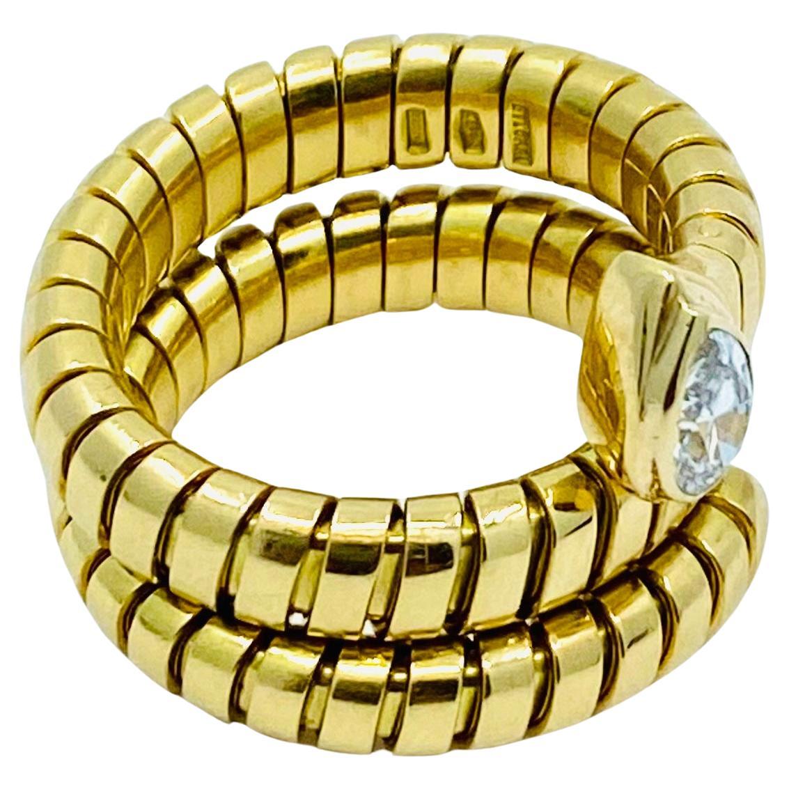 Bulgari Serpenti Tubogas Diamond Ring In Excellent Condition In Beverly Hills, CA