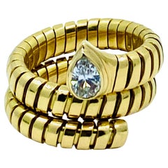 Vintage Bulgari Serpenti Tubogas Diamond Ring