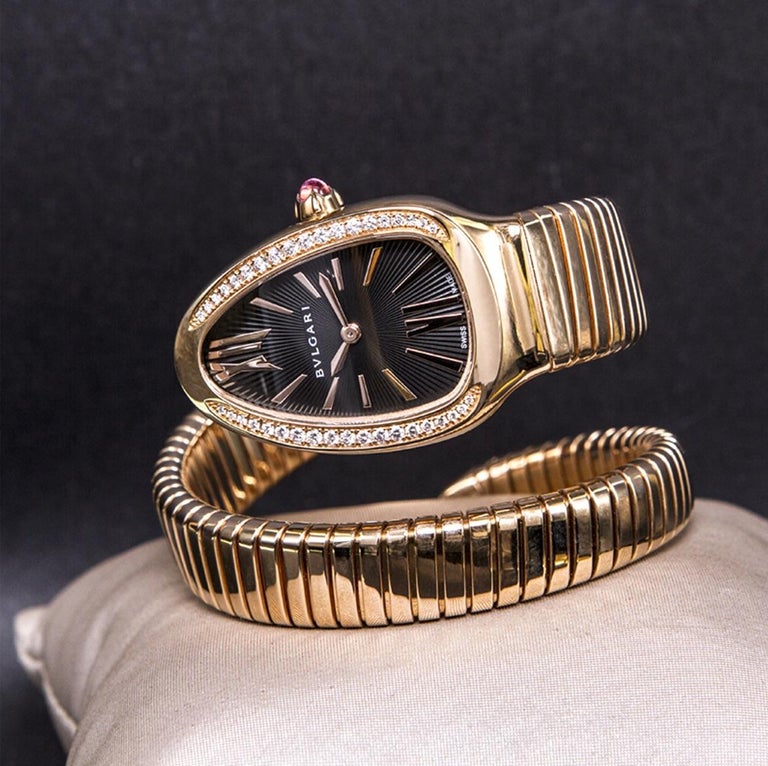 Bulgari Serpenti Tubogas Rose Gold 101815 Wristwatch For Sale at 1stDibs