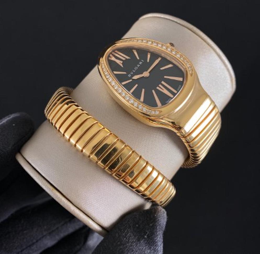 Bulgari Serpenti Tubogas Roségold 101815 Armbanduhr im Angebot 4
