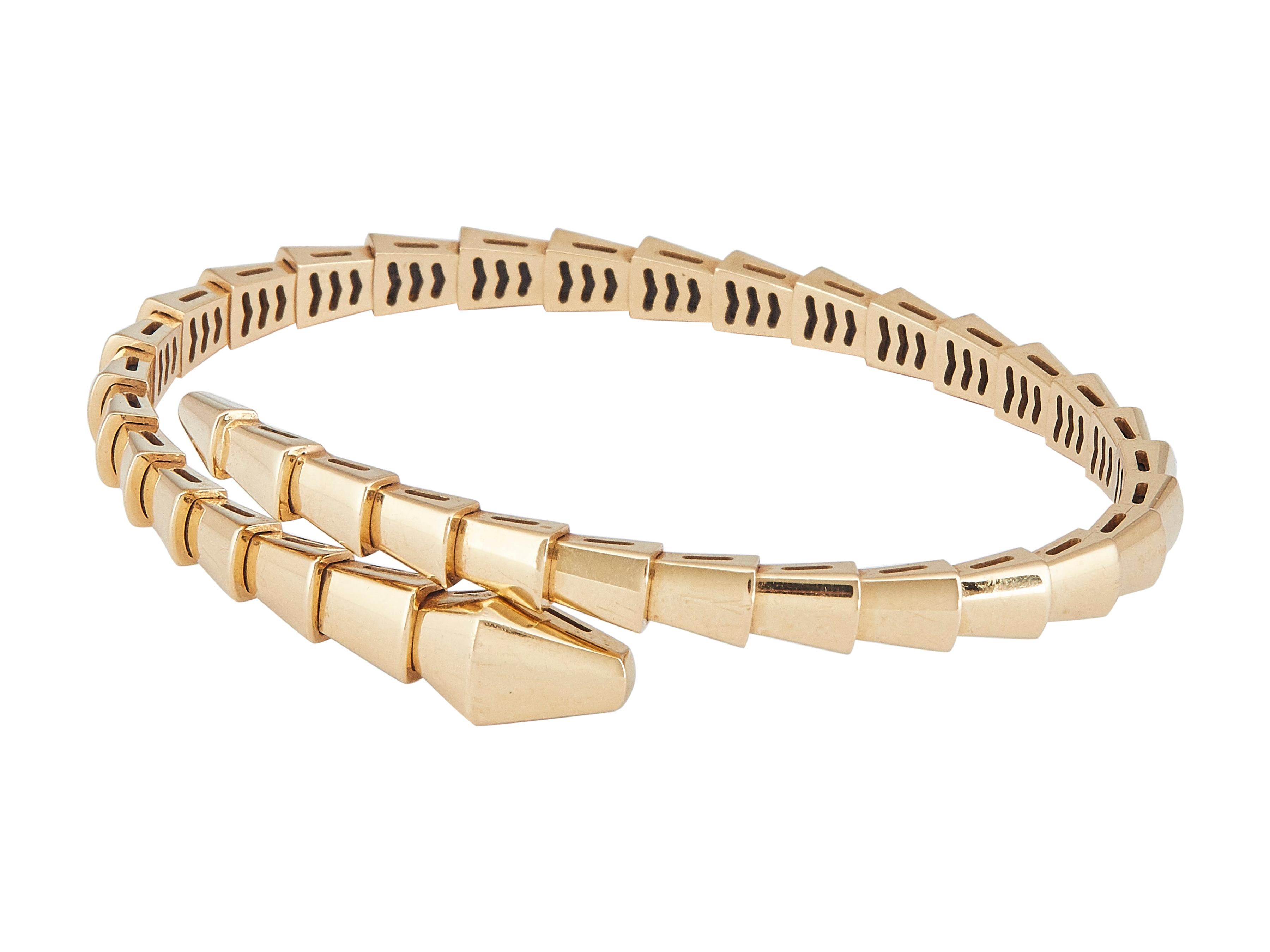 Bulgari Serpenti Viper Bracelet 18K Yellow Gold Size 17

The Serpenti Viper collection by Bulgari reimagines the house’s iconic serpent motif with sleek, modern precision. Known for its sinuous curves and daring elegance, the Viper line features