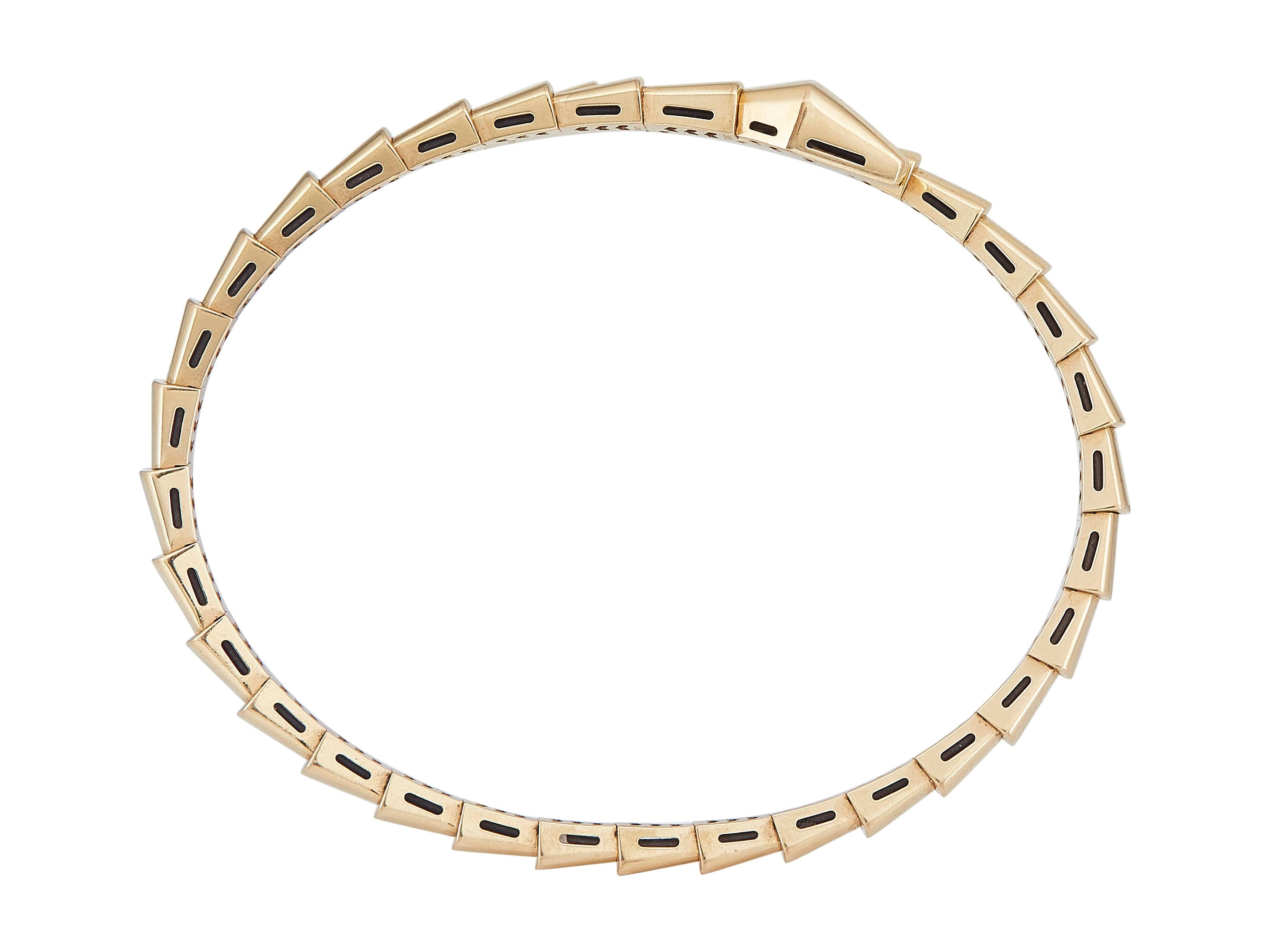 Bulgari Serpenti Viper Bracelet 18K Yellow Gold Size 17 In Good Condition For Sale In New York, NY