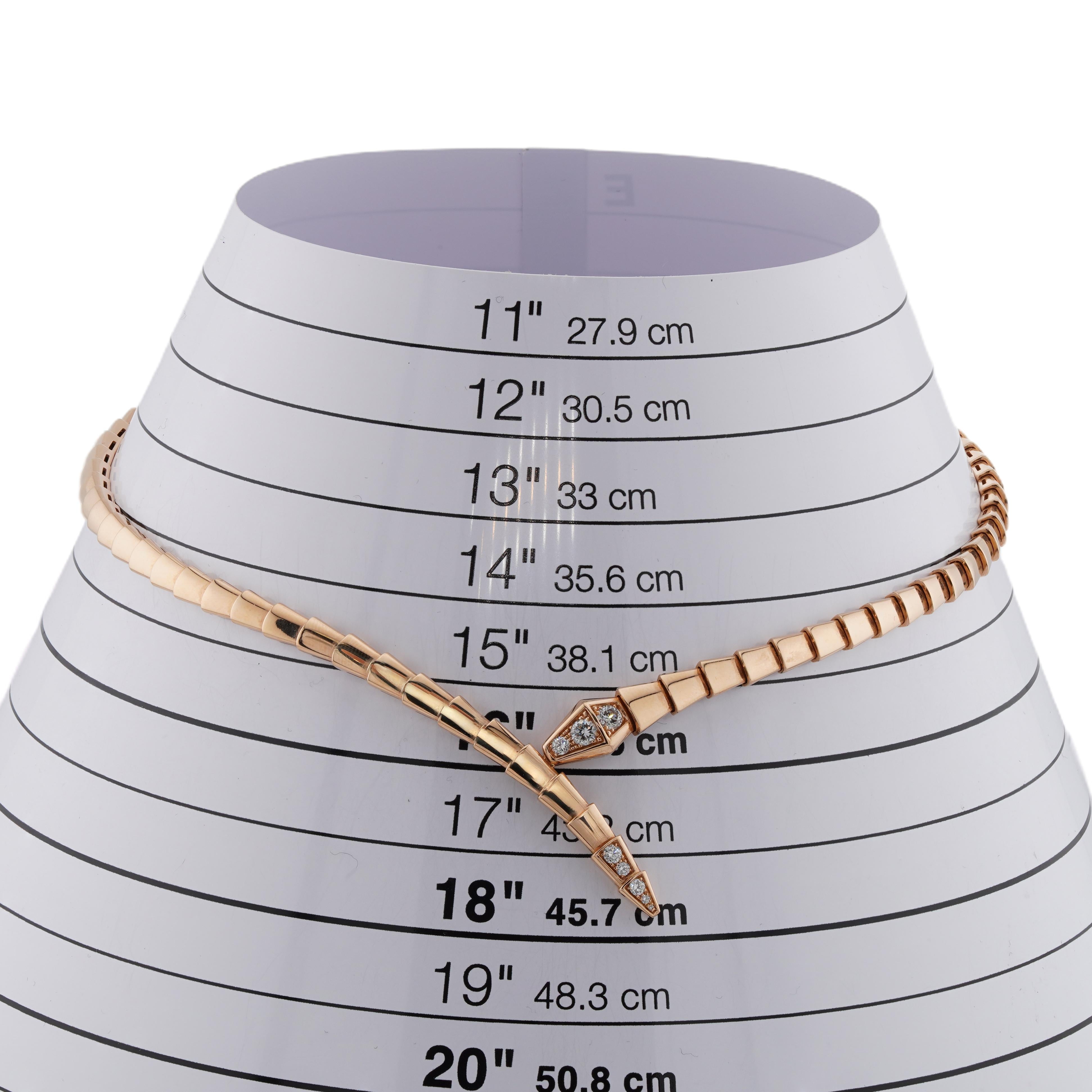 da uomo o donna BULGARI Collana Serpenti Viper Diamond in oro rosa 18k in vendita