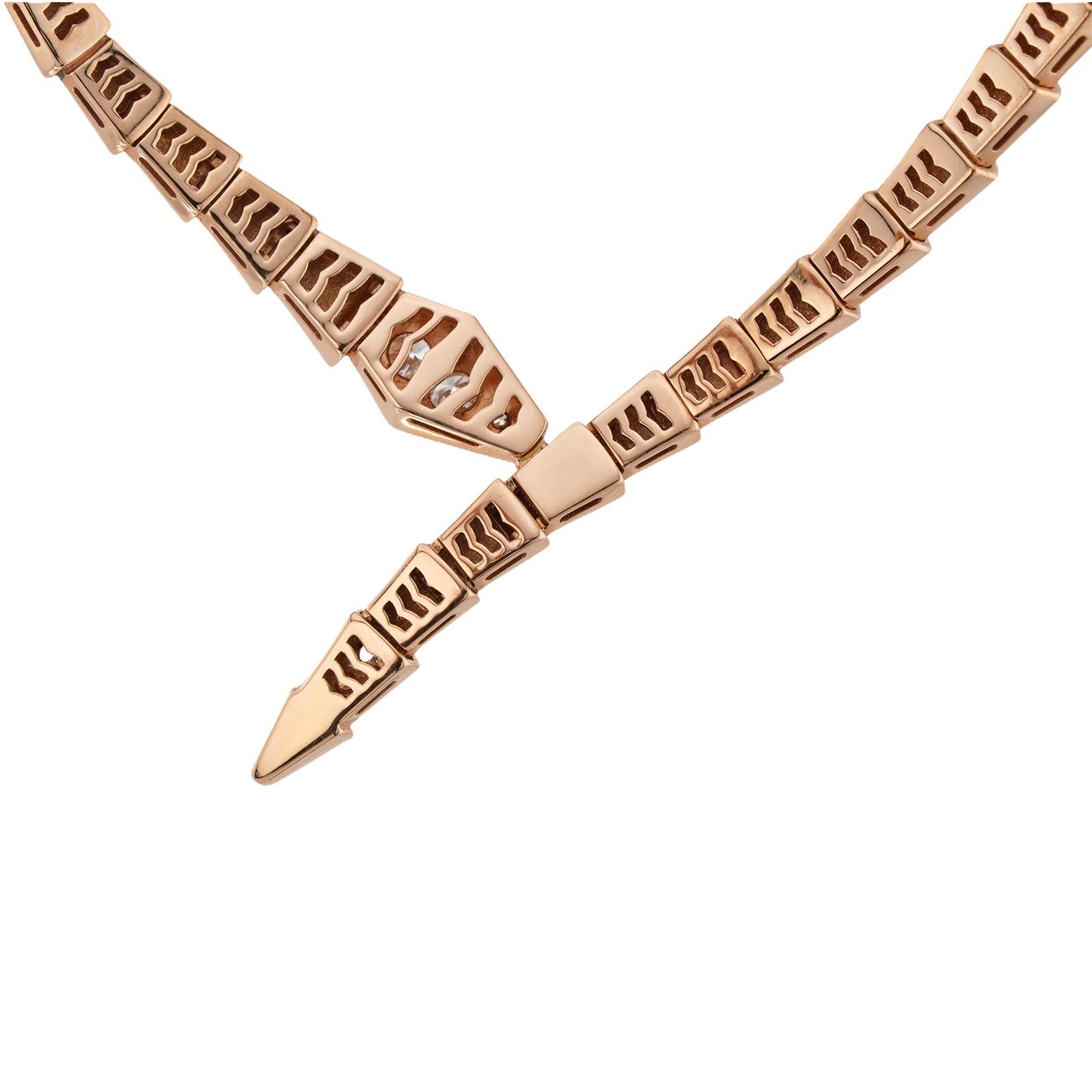 BULGARI Collana Serpenti Viper Diamond in oro rosa 18k in vendita 3
