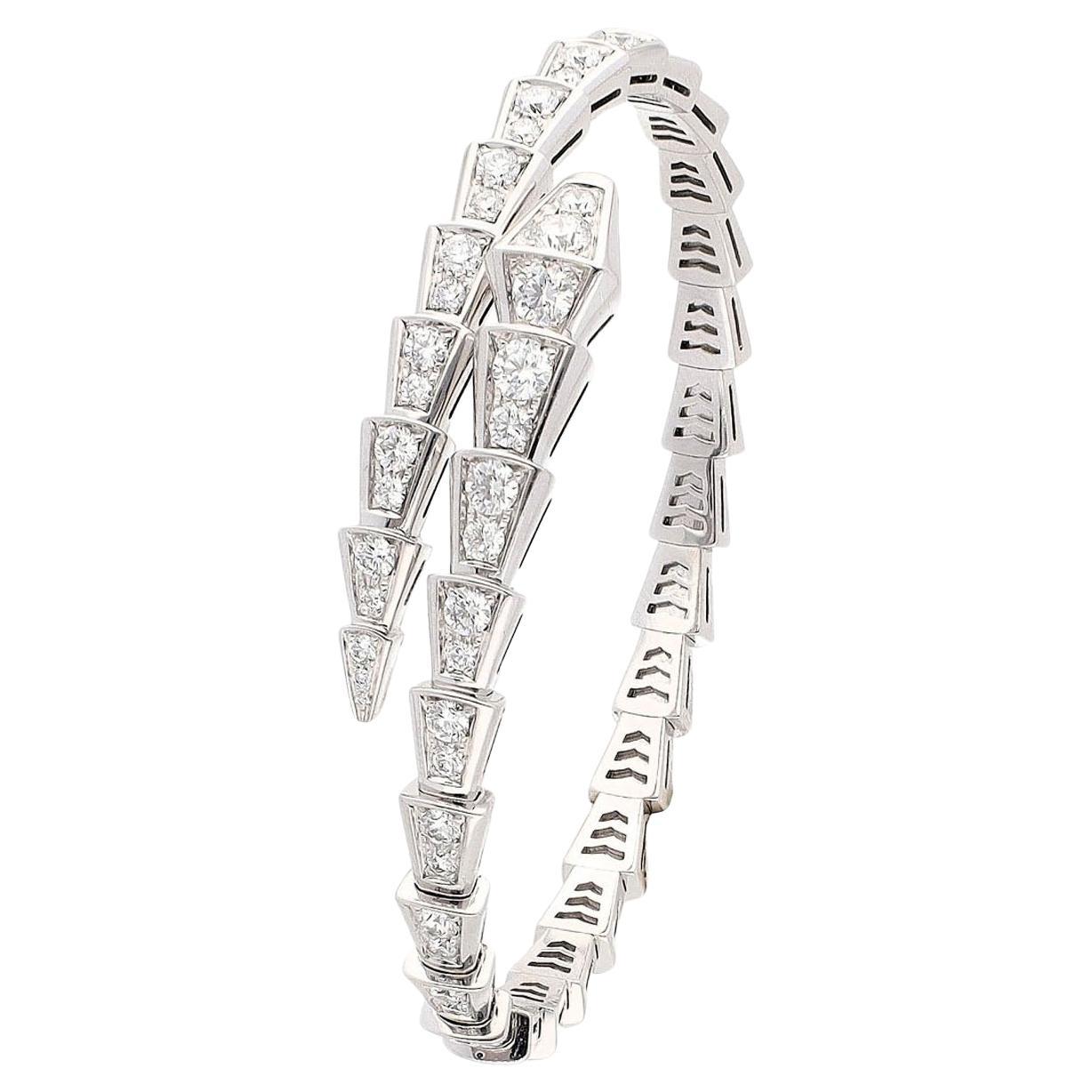Bvlgari Serpenti Bracelet/Wristwatch Mother of Pearl and Diamond | Bvlgari  jewelry, Bvlgari serpenti bracelet, White gold bangle bracelets