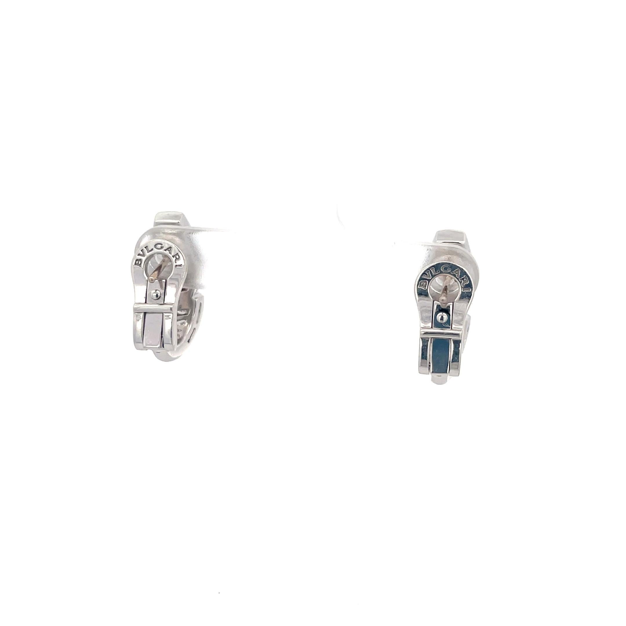 Bulgari Serpenti Viper Diamond Earrings 18K White Gold In Excellent Condition For Sale In Dallas, TX