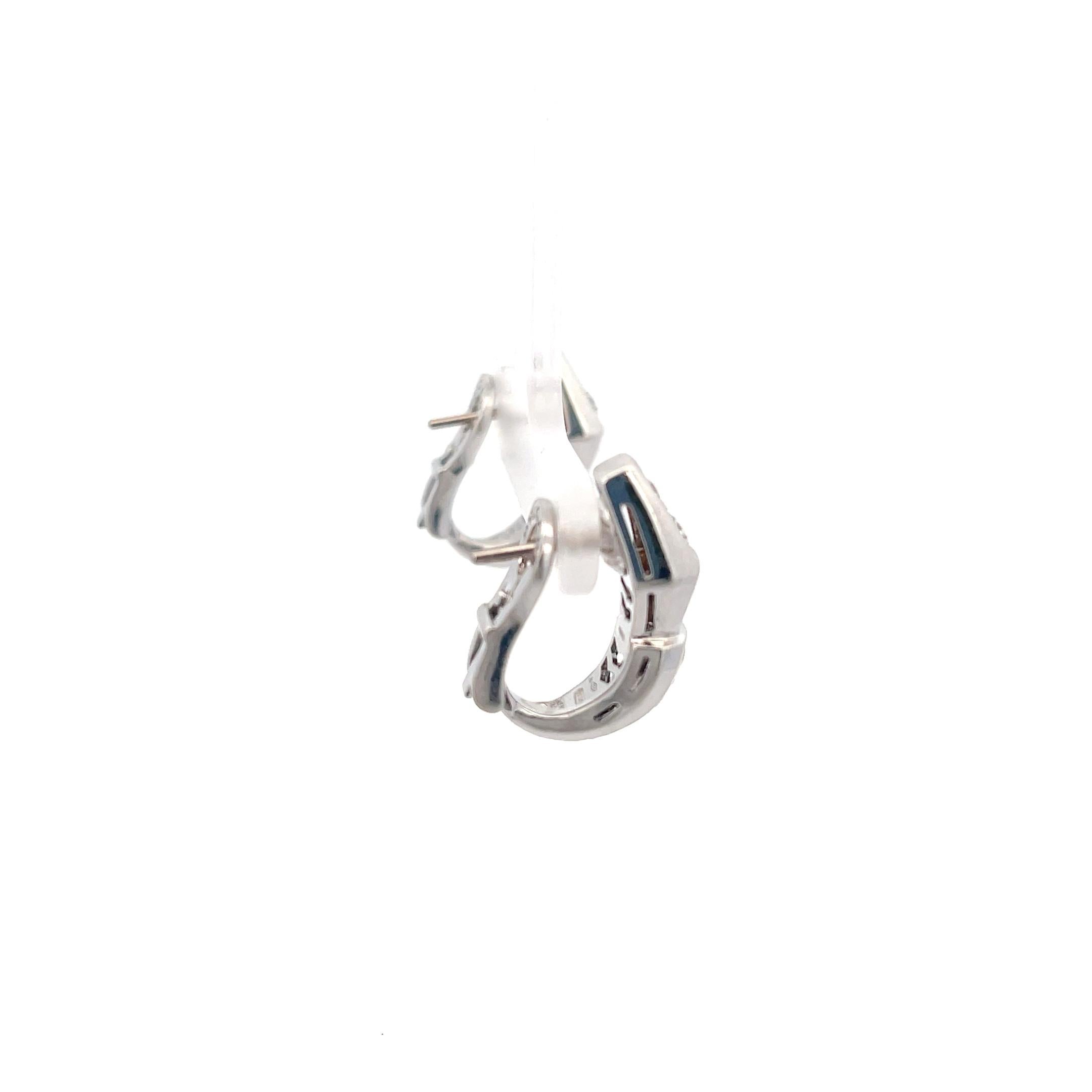 Women's or Men's Bulgari Serpenti Viper Diamond Earrings 18K White Gold For Sale