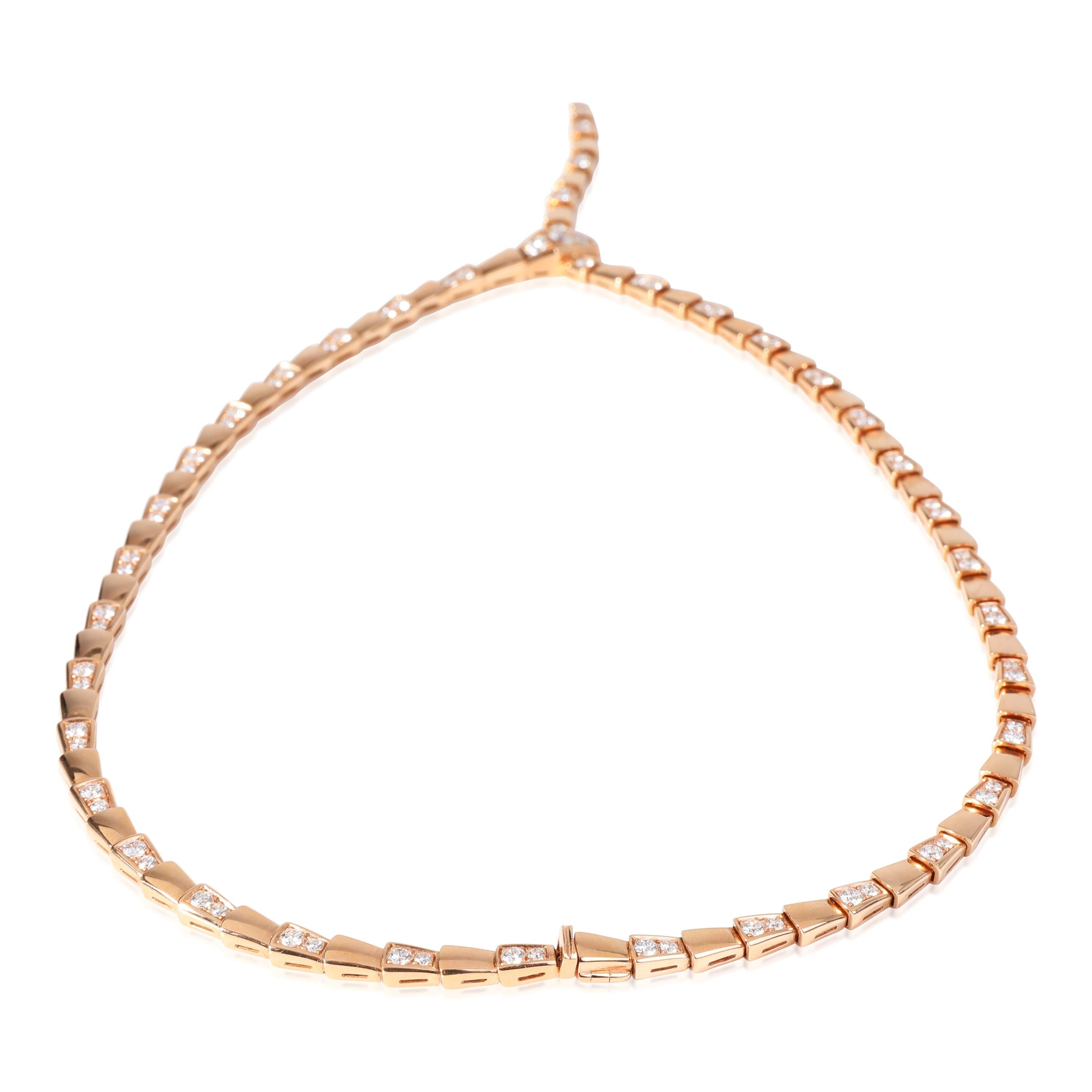 Bulgari Serpenti Viper-Diamant-Halskette aus 18 Karat Roségold im Zustand „Hervorragend“ in New York, NY
