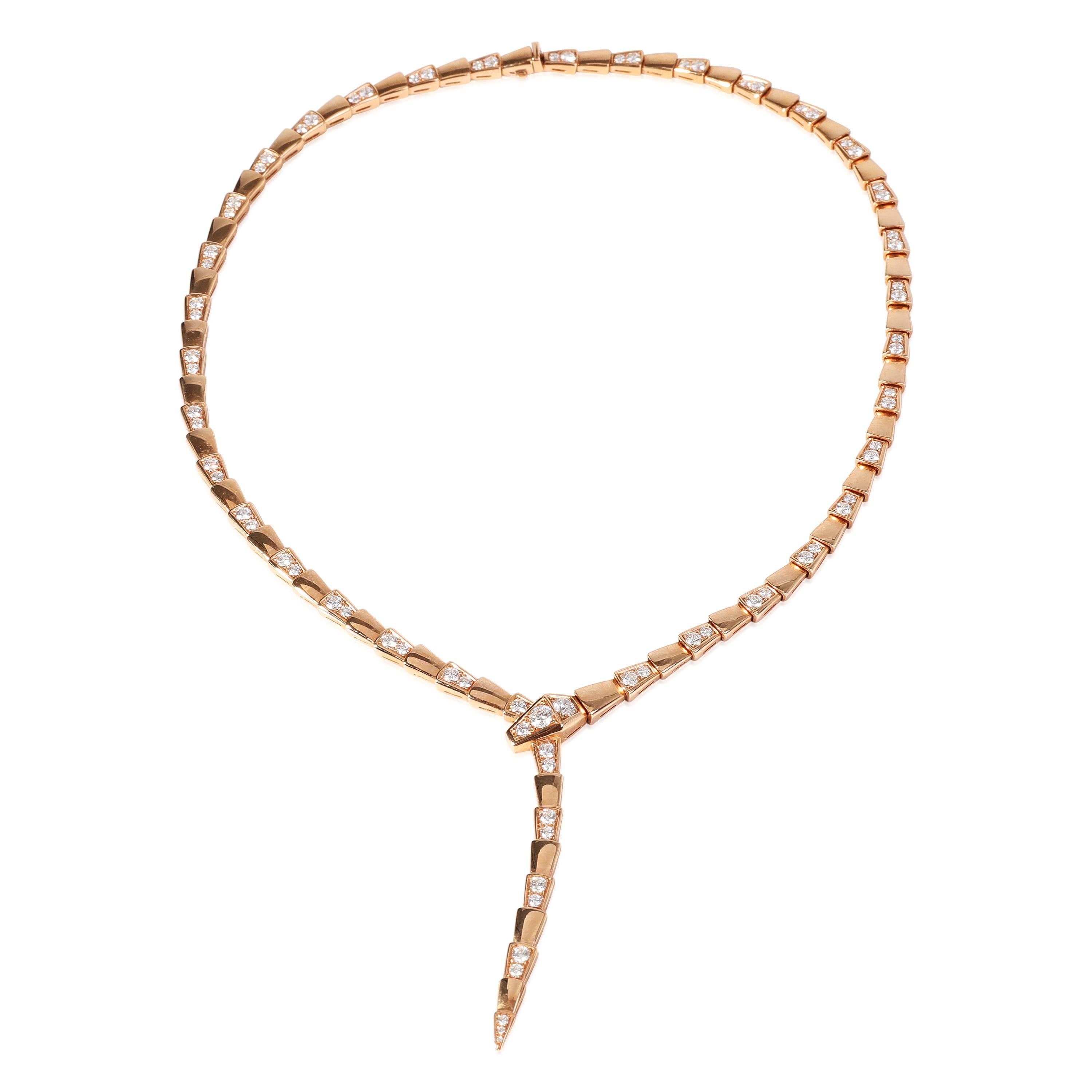 Bulgari Serpenti Viper-Diamant-Halskette aus 18 Karat Roségold für Damen oder Herren