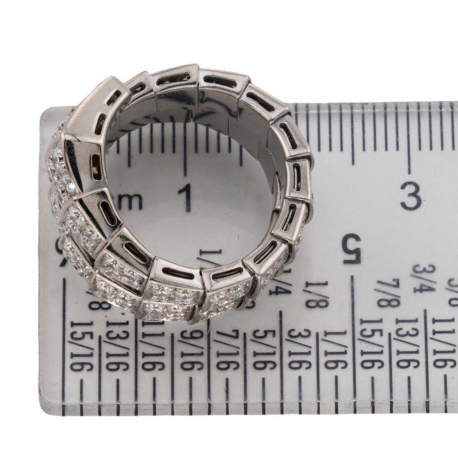 BULGARI Serpenti Viper Diamond White Gold 2 Row Ring. Box COA For Sale 3