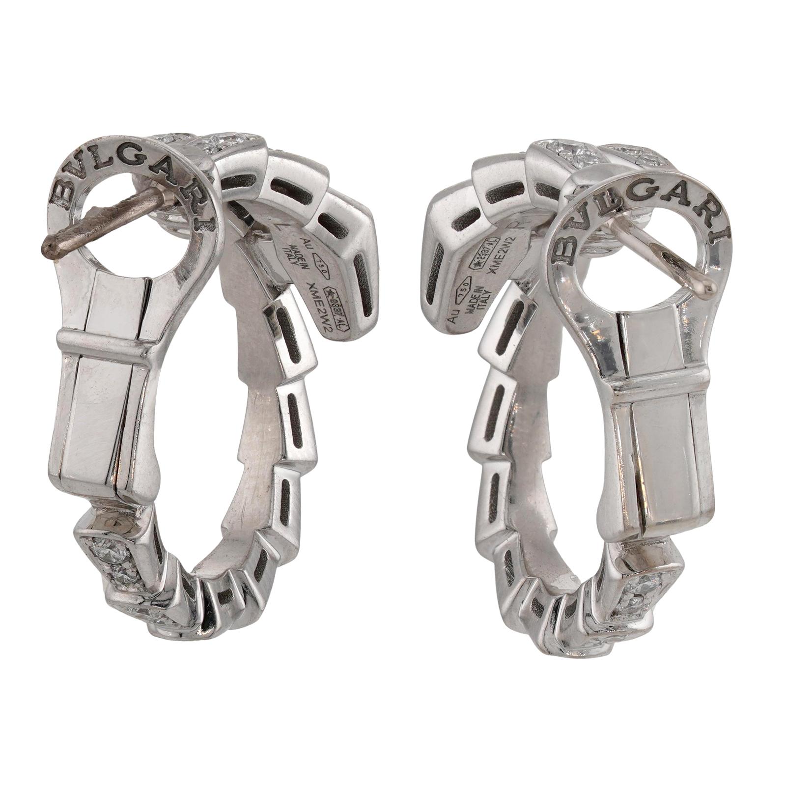 BULGARI Serpenti Viper Diamant-Ohrringe aus Weißgold Damen
