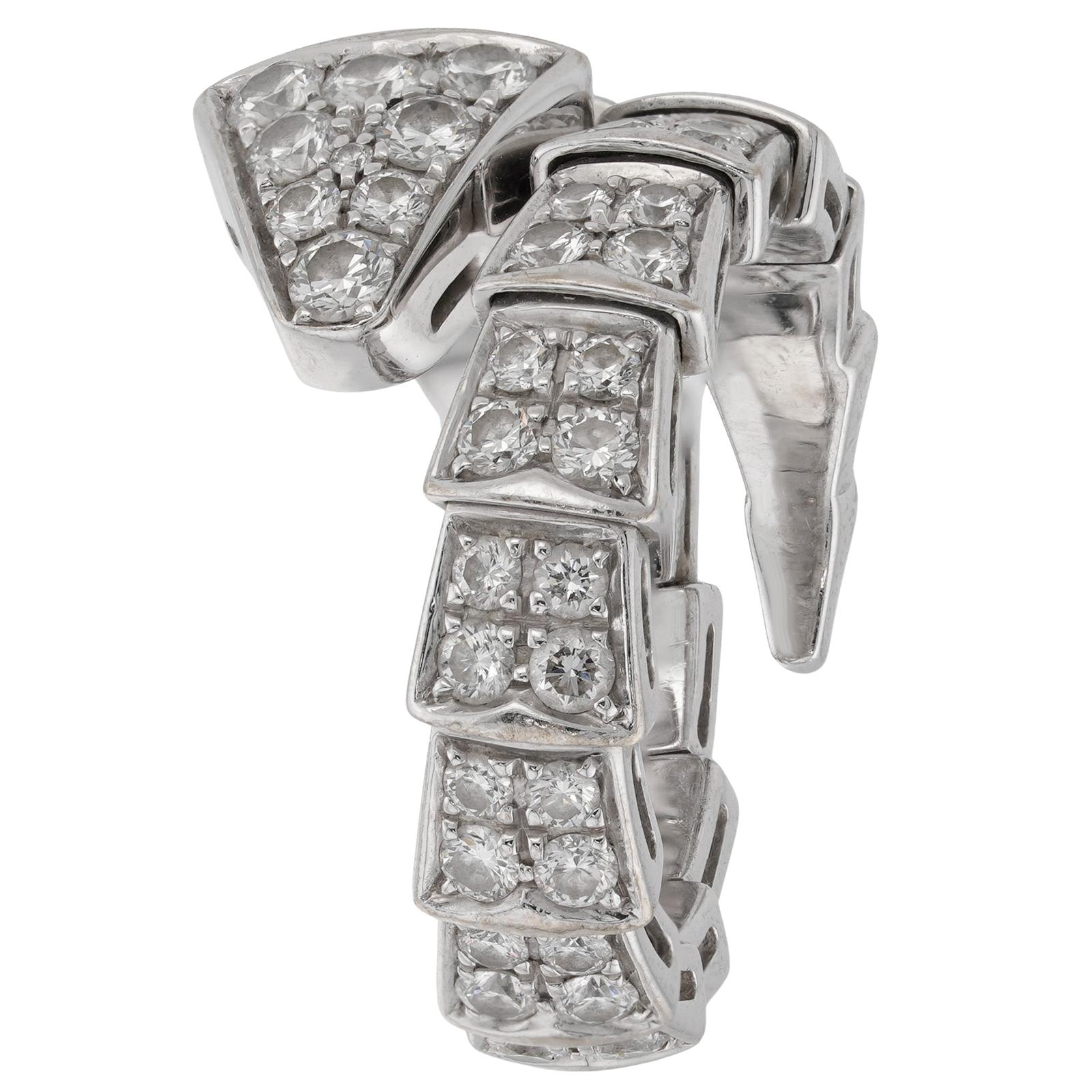 BULGARI Serpenti Viper Diamond White Gold Medium Ring Box For Sale 2