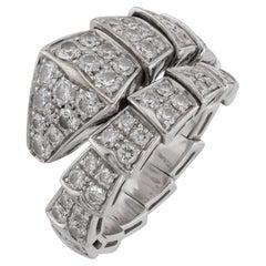 BULGARI Serpenti Víbora Diamante Oro Blanco Caja Anillo Mediano