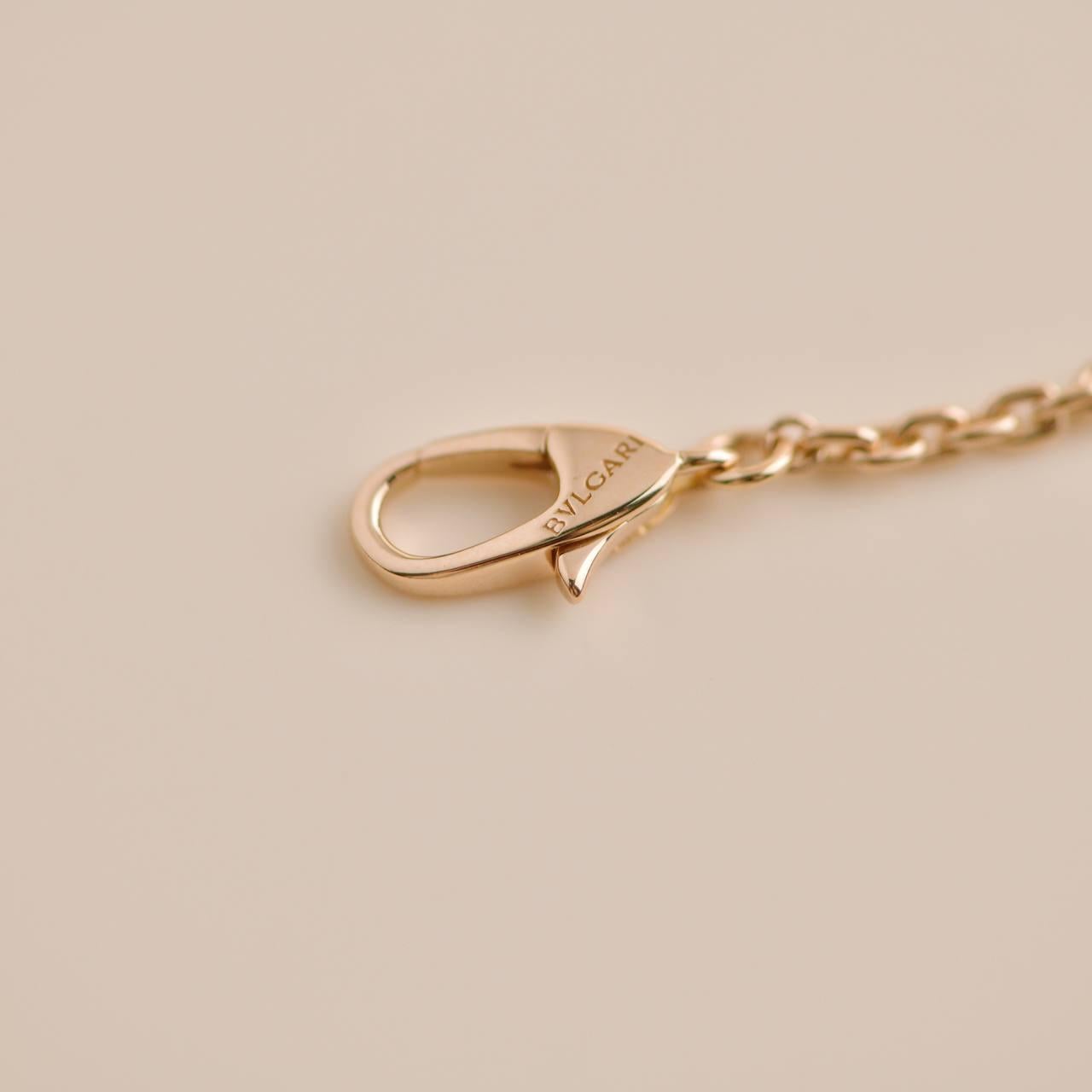 Bulgari Serpenti Viper Diamonds Rose Gold Necklace In Excellent Condition For Sale In Banbury, GB