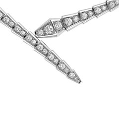 Bulgari Serpenti Viper Necklace With Full Pave Diamonds 18K White Gold