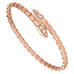 Bulgari Serpenti Viper One-Coil Bracelet With Pave Diamonds 18K Rose Gold