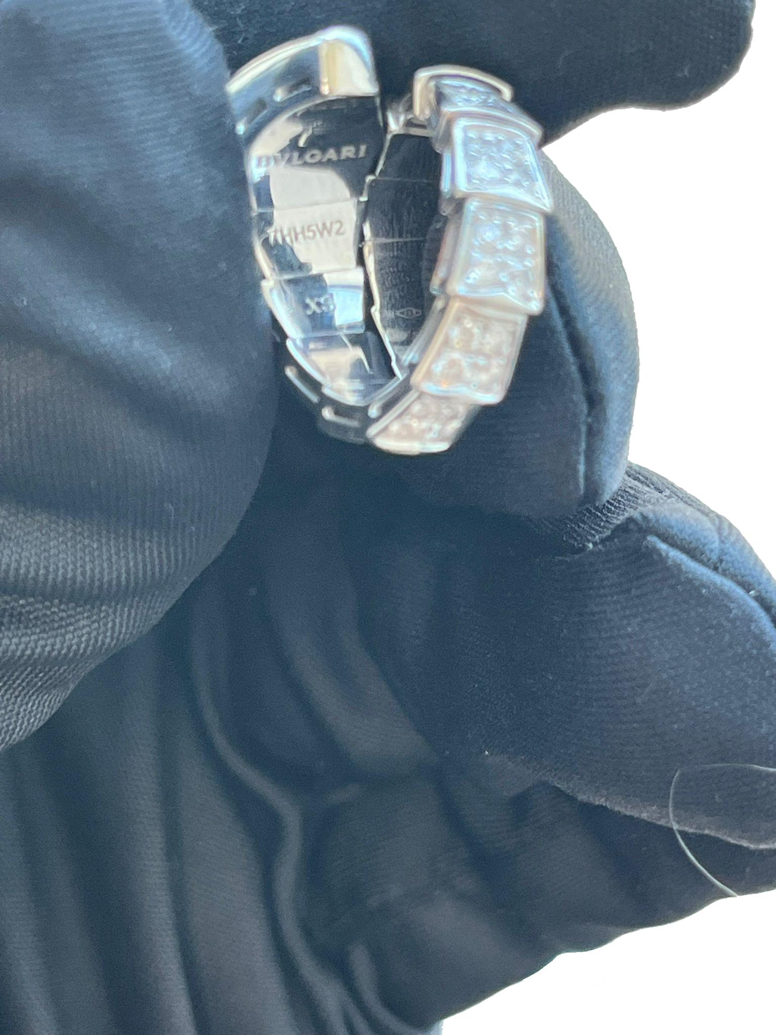 Bulgari Serpenti Viper One-Coil Full Pave Diamonds Snake Ring Oro bianco 18k in vendita 3