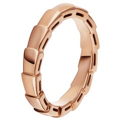 Bulgari Serpenti Viper Ring 18K Rose Gold Wedding Band Size 59